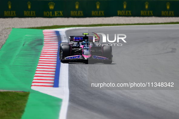 Pierre Gasly of Alpine F1 Team is driving his single-seater during free practice of the Spanish GP, the 10th round of the Formula 1 World Ch...