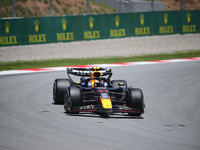 Sergio Perez of Red Bull Racing Honda is driving his single-seater during free practice of the Spanish GP, the 10th round of the Formula 1 W...