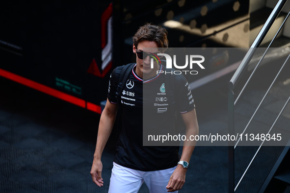 George Russell of Mercedes-AMG Petronas is walking during free practice of the Spanish GP, the 10th round of the Formula 1 World Championshi...