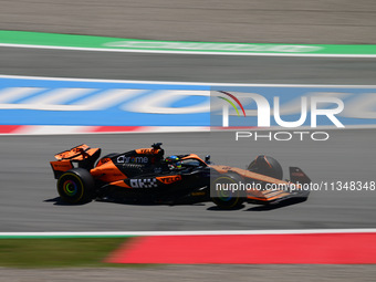 Oscar Piastri of McLaren F1 Team is driving his single-seater during free practice of the Spanish GP, the 10th round of the Formula 1 World...