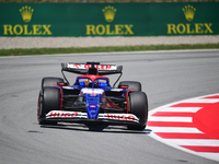 Daniel Ricciardo of Visa Cash-Up Racing Bulls is driving his single-seater during free practice of the Spanish GP, the 10th round of the For...