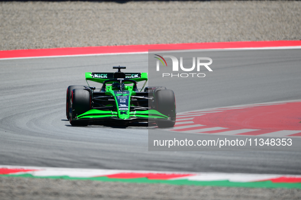 Valtteri Bottas of Stake F1 Team is driving his single-seater during free practice of the Spanish GP, the 10th round of the Formula 1 World...