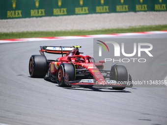 Carlos Sainz of Scuderia Ferrari is driving his single-seater during free practice of the Spanish GP, the 10th round of the Formula 1 World...