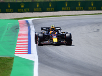 Sergio Perez of Red Bull Racing Honda is driving his single-seater during free practice of the Spanish GP, the 10th round of the Formula 1 W...