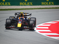 Sergio Perez of Red Bull Racing Honda is driving his single-seater during free practice of the Spanish GP, the 10th round of the Formula 1 W...