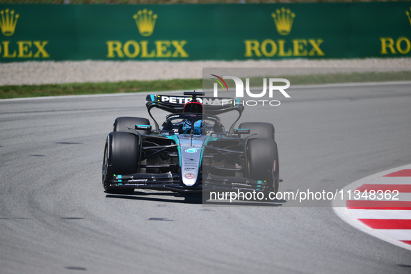 George Russell of Mercedes-AMG Petronas is driving his single-seater during free practice of the Spanish GP, the 10th round of the Formula 1...