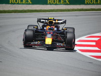 Sergio Perez of Red Bull Racing Honda is driving his single-seater during free practice of the Spanish GP, the 10th round of the Formula 1 W...