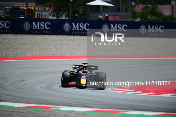 Max Verstappen of Red Bull Racing Honda is driving his single-seater during free practice of the Spanish GP, the 10th round of the Formula 1...