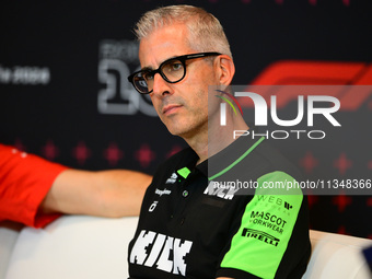 Alessandro Alunni Bravi of Kick Sauber F1 Team is speaking during the official team principal press conference of the Spanish GP, the 10th r...