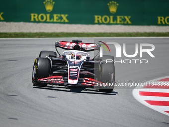 Kevin Magnussen of Haas F1 Team is driving his single-seater during free practice of the Spanish GP, the 10th round of the Formula 1 World C...