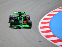 Guanyu Zhou of Stake F1 Team KICK Sauber is driving his single-seater during free practice of the Spanish GP, the 10th round of the Formula...