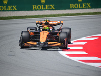 Lando Norris of the McLaren F1 Team is driving his single-seater during free practice of the Spanish GP, the 10th round of the Formula 1 Wor...