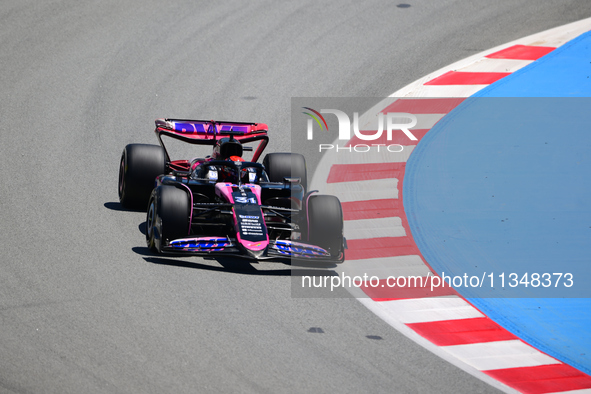 Esteban Ocon of Alpine F1 Team is driving his single-seater during free practice of the Spanish GP, the 10th round of the Formula 1 World Ch...