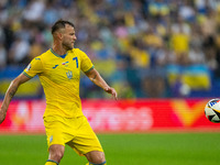 Andriy Yarmolenko of Ukraine is controlling the ball  during the UEFA EURO 2024 group stage match between Slovakia and Ukraine at Dusseldorf...