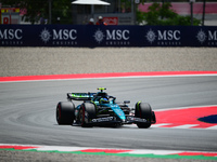 Fernando Alonso of Aston Martin Cognizant F1 Team is driving his single-seater during free practice of the Spanish GP, the 10th round of the...