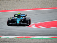 Fernando Alonso of Aston Martin Cognizant F1 Team is driving his single-seater during free practice of the Spanish GP, the 10th round of the...