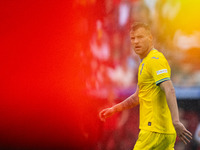 Andriy Yarmolenko of Ukraine is looking on  during the UEFA EURO 2024 group stage match between Slovakia and Ukraine at Dusseldorf Arena on...