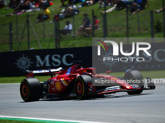 Charles Leclerc of Scuderia Ferrari is driving his single-seater during free practice of the Spanish GP, the 10th round of the Formula 1 Wor...