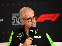 Alessandro Alunni Bravi of Kick Sauber F1 Team is speaking during the official team principal press conference of the Spanish GP, the 10th r...