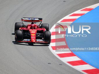 Charles Leclerc of Scuderia Ferrari is driving his single-seater during free practice of the Spanish GP, the 10th round of the Formula 1 Wor...