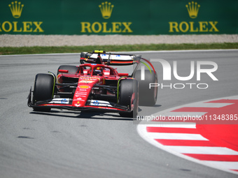 Carlos Sainz of Scuderia Ferrari is driving his single-seater during free practice of the Spanish GP, the 10th round of the Formula 1 World...