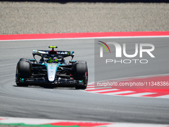 Lewis Hamilton of Mercedes-AMG Petronas F1 Team is driving his single-seater during free practice of the Spanish GP, the 10th round of the F...