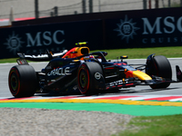 Sergio Perez of Red Bull Racing Honda is driving his single-seater during free practice of the Spanish GP, the 10th round of the Formula 1 W...