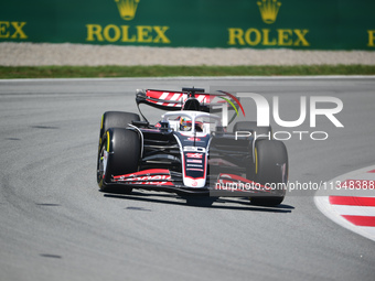 Kevin Magnussen of Haas F1 Team is driving his single-seater during free practice of the Spanish GP, the 10th round of the Formula 1 World C...