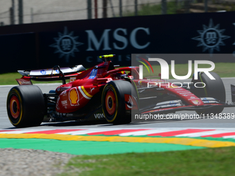 Carlos Sainz of Scuderia Ferrari is driving his single-seater during free practice of the Spanish GP, the 10th round of the Formula 1 World...