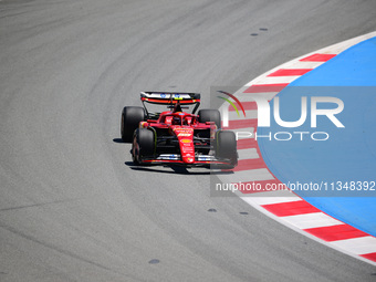 Carlos Sainz of Scuderia Ferrari is driving his single-seater during free practice of the Spanish GP, the 10th round of the Formula 1 World...