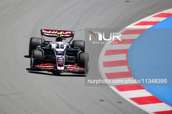 Oliver Bearman of Haas F1 Team is participating in free practice of the Spanish GP, the 10th round of the Formula 1 World Championship 2024,...