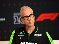 Alessandro Alunni Bravi of Kick Sauber F1 Team is speaking during the official team principal press conference of the Spanish GP, the 10th r...