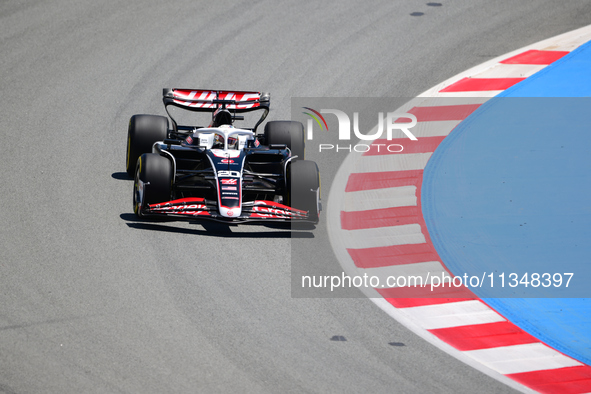 Kevin Magnussen of Haas F1 Team is driving his single-seater during free practice of the Spanish GP, the 10th round of the Formula 1 World C...