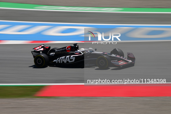 Kevin Magnussen of Haas F1 Team is driving his single-seater during free practice of the Spanish GP, the 10th round of the Formula 1 World C...