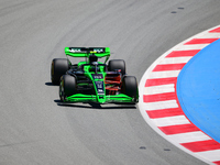 Guanyu Zhou of Stake F1 Team KICK Sauber is driving his single-seater during free practice of the Spanish GP, the 10th round of the Formula...