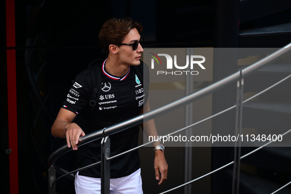 George Russell of Mercedes-AMG Petronas is walking during free practice of the Spanish GP, the 10th round of the Formula 1 World Championshi...