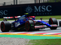 Yuki Tsunoda of Visa Cash-Up Racing Bulls is driving his single-seater during free practice of the Spanish GP, the 10th round of the Formula...