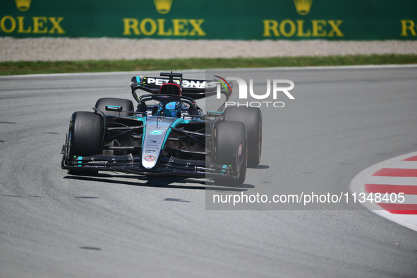 George Russell of Mercedes-AMG Petronas is driving his single-seater during free practice of the Spanish GP, the 10th round of the Formula 1...