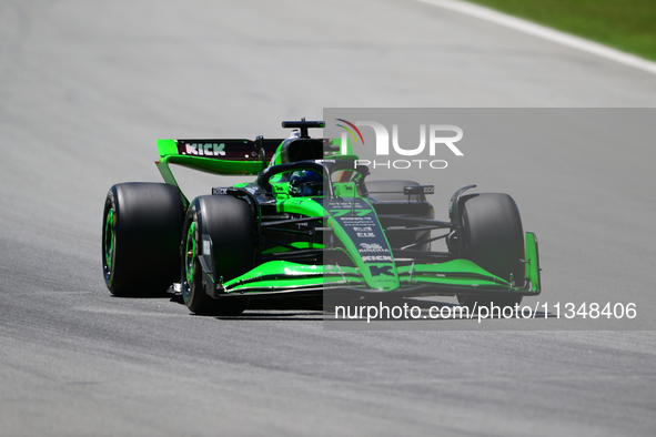 Valtteri Bottas of Stake F1 Team is driving his single-seater during free practice of the Spanish GP, the 10th round of the Formula 1 World...