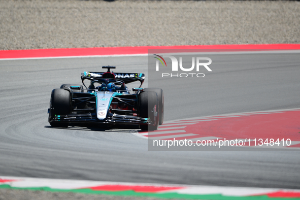 George Russell of Mercedes-AMG Petronas is driving his single-seater during free practice of the Spanish GP, the 10th round of the Formula 1...