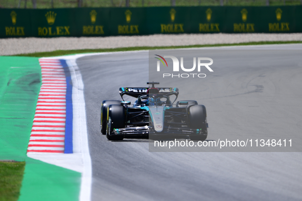 George Russell of Mercedes-AMG Petronas is driving his single-seater during free practice of the Spanish GP, the 10th round of the Formula 1...