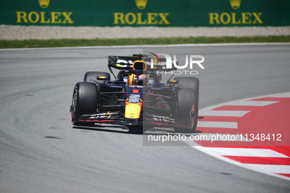 Max Verstappen of Red Bull Racing Honda is driving his single-seater during free practice of the Spanish GP, the 10th round of the Formula 1...