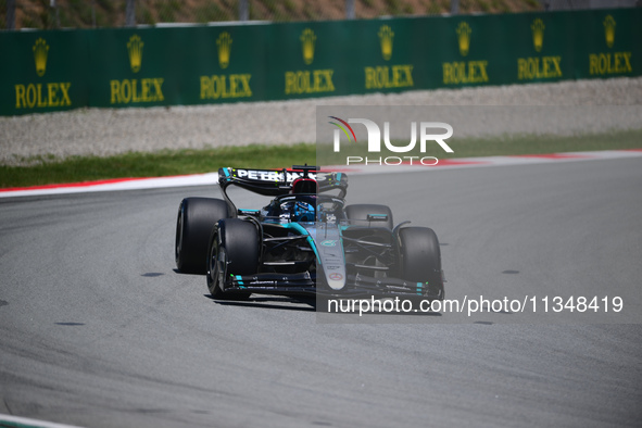 George Russell of Mercedes-AMG Petronas is driving his single-seater during free practice of the Spanish GP, the 10th round of the Formula 1...