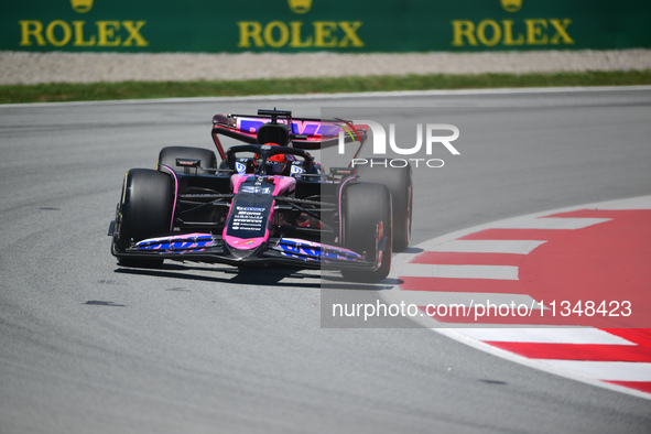 Esteban Ocon of Alpine F1 Team is driving his single-seater during free practice of the Spanish GP, the 10th round of the Formula 1 World Ch...