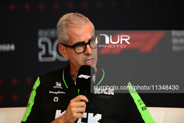 Alessandro Alunni Bravi of Kick Sauber F1 Team is speaking during the official team principal press conference of the Spanish GP, the 10th r...