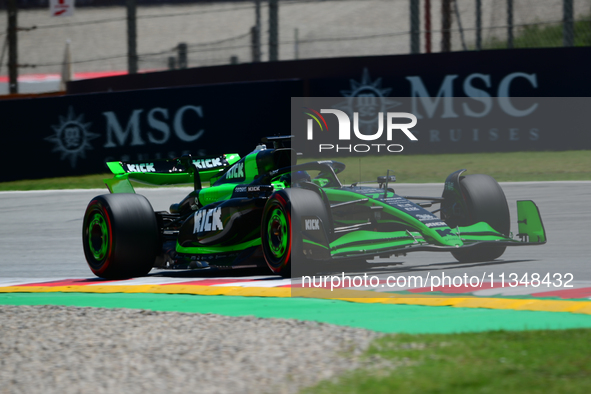 Valtteri Bottas of Stake F1 Team is driving his single-seater during free practice of the Spanish GP, the 10th round of the Formula 1 World...