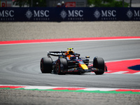 Sergio Perez of Red Bull Racing Honda is driving his single-seater during free practice of the Spanish GP, the 10th round of the Formula 1 W...