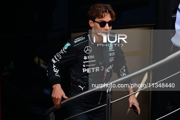 George Russell of Mercedes-AMG Petronas is walking during free practice of the Spanish GP, the 10th round of the Formula 1 World Championshi...