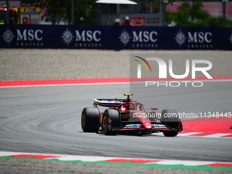 Carlos Sainz of Scuderia Ferrari is driving his single-seater during free practice of the Spanish GP, the 10th round of the Formula 1 World...