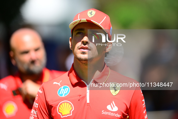 Charles Leclerc of Scuderia Ferrari is walking during free practice of the Spanish GP, the 10th round of the Formula 1 World Championship 20...